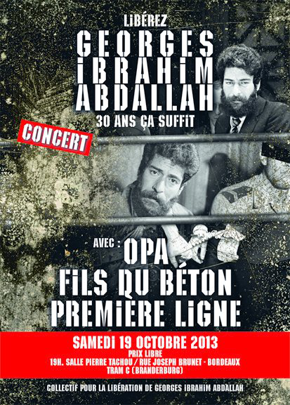 Bordeaux - 19 octobre 2013 - Concert de soutien à Georges Ibrahim Abdallah